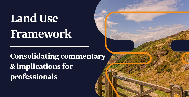Banner image for the Land Use Framework briefing with a graphic image of the North York Moors