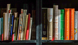 A photo of books on a shelf
