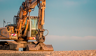 Photo of a crane. 