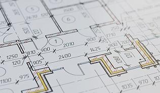 Blueprint of building plans
